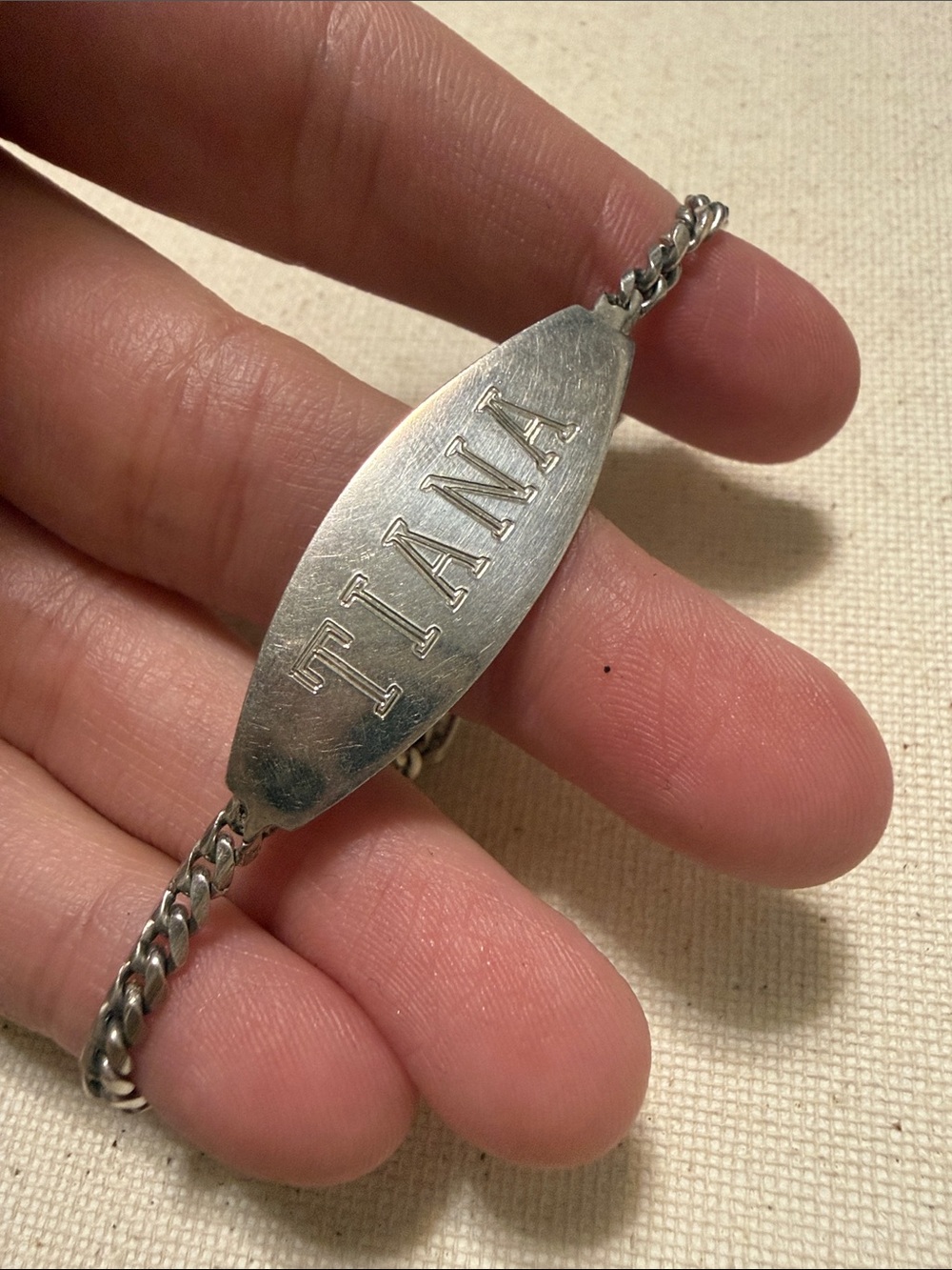 Sterling Silver 925 Personalized 'TIANA' Engraved Bracelet 6’